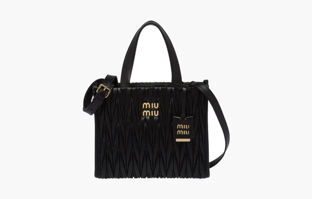 Сумки Miu Miu Materasse Quilted Nappa Leather Tote Bag «Black» 