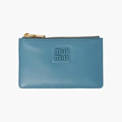 Сумки Miu Miu Leather envelope wallet «Blue» 