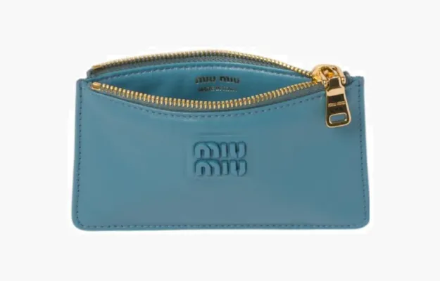 Сумки Miu Miu Leather envelope wallet «Blue» 