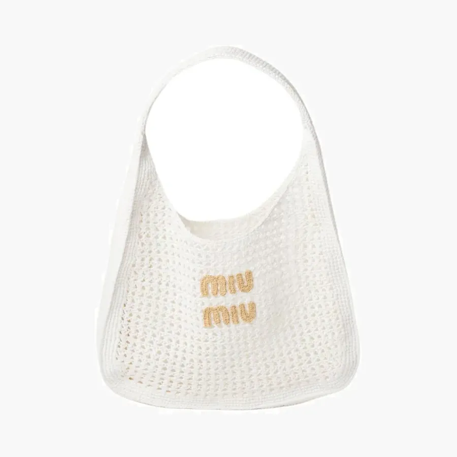 Miu Miu Woven fabric hobo bag «White»