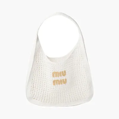 Сумки Miu Miu Woven fabric hobo bag «White» 