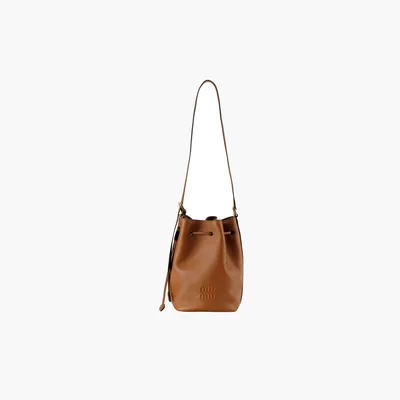 Сумки Miu Miu Leather Bucket Bag «Cognac» 