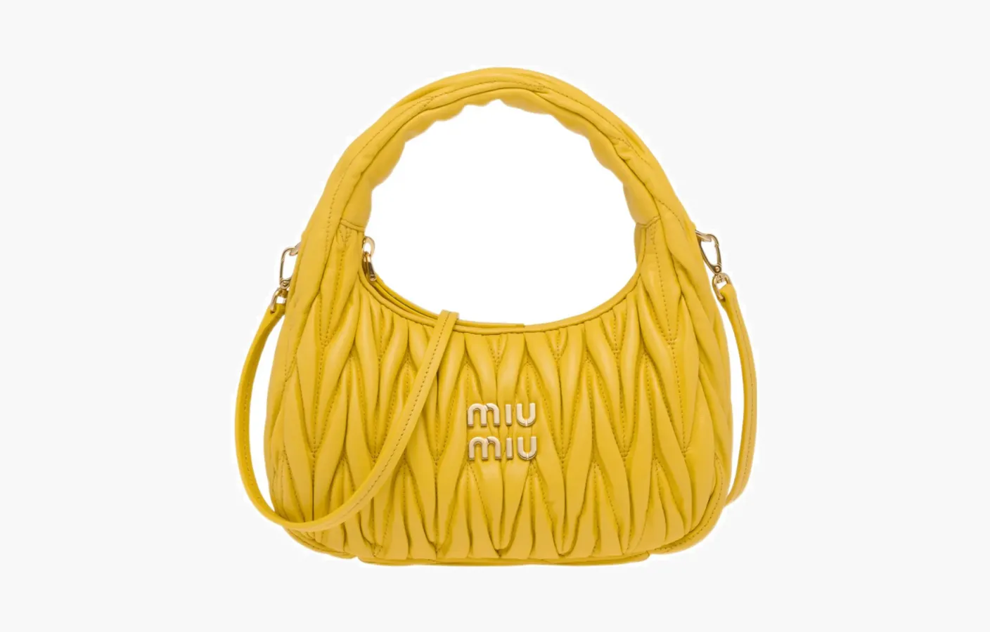 Miu Miu Matelasse Nappa Leather Mini Hobo Bag «Sunny Yellow»