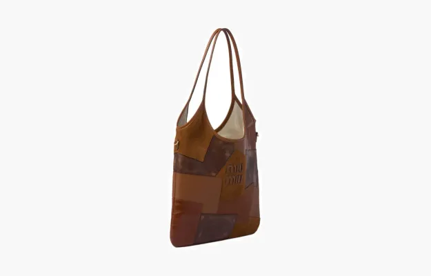 Сумки Miu Miu Ivy Leather Patchwork Bag «Cognac» 