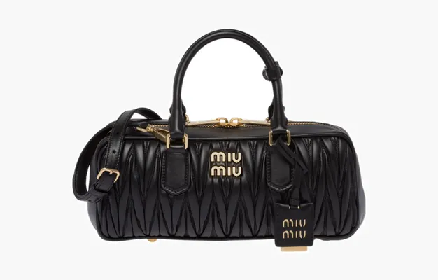 Сумки Miu Miu Wide Arcadie Matelassé Nappa Leather Bag «Black» 