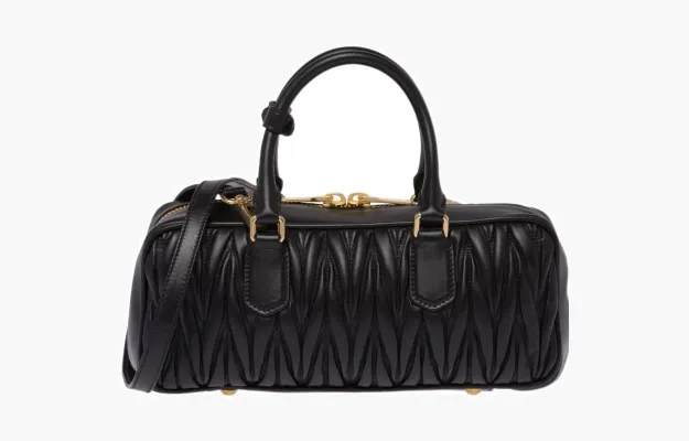 Сумки Miu Miu Wide Arcadie Matelassé Nappa Leather Bag «Black» 