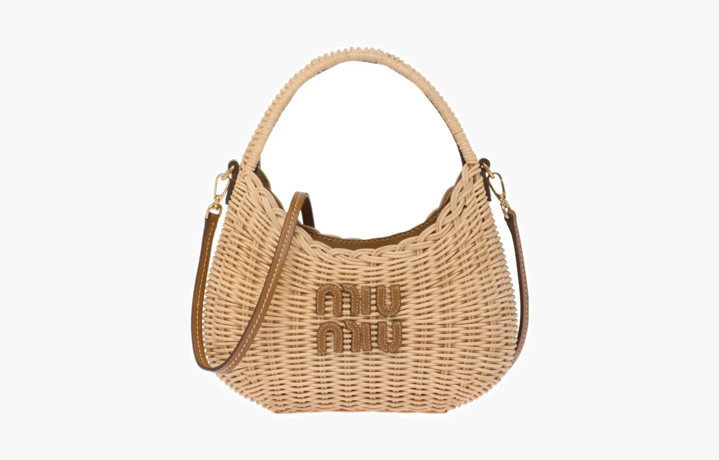 Miu Miu Wander Wicker Hobo Bag «Tan-Caramel»