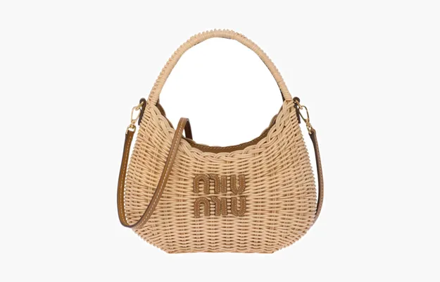 Сумки Miu Miu Wander Wicker Hobo Bag «Tan-Caramel» 