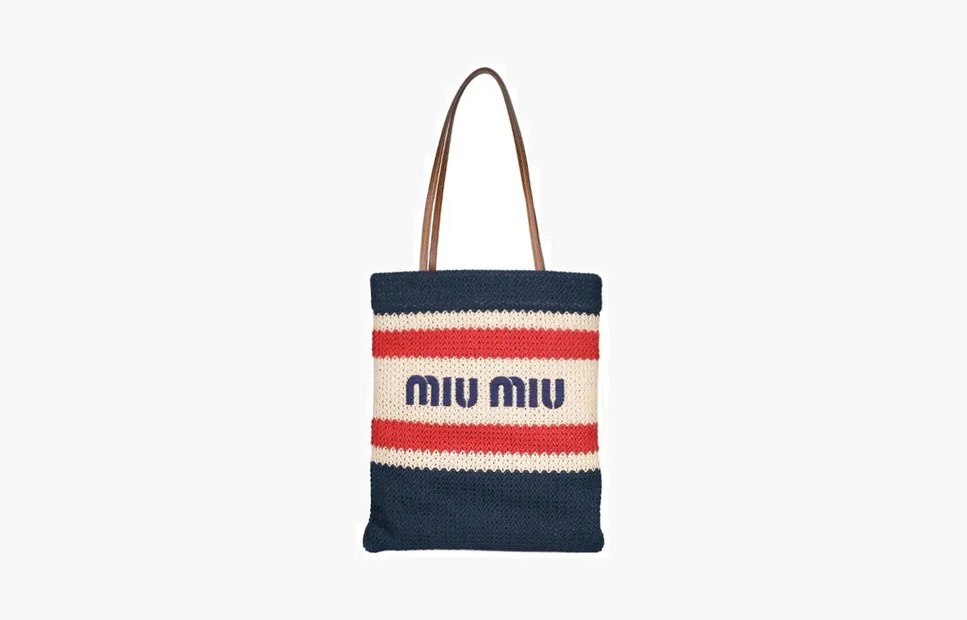 Miu Miu Crochet Tote Bag In «Beige-Blue»