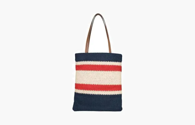 Сумки Miu Miu Crochet Tote Bag In «Beige-Blue» 