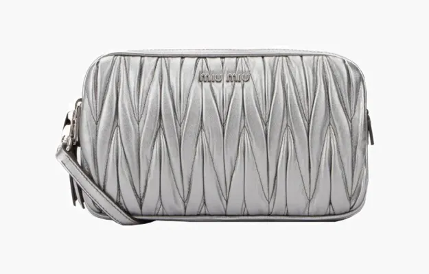 Сумки Miu Miu Matelass Logo Shoulder Bag «Silver» 
