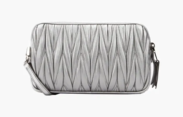 Сумки Miu Miu Matelass Logo Shoulder Bag «Silver» 
