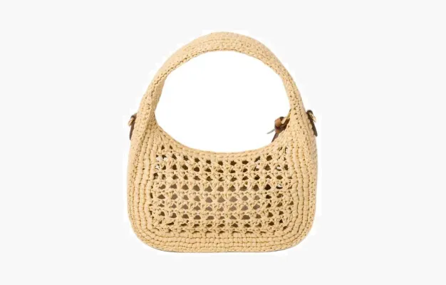 Сумки Miu Miu Wander woven fabric hobo bag «Beige/Cognac» 