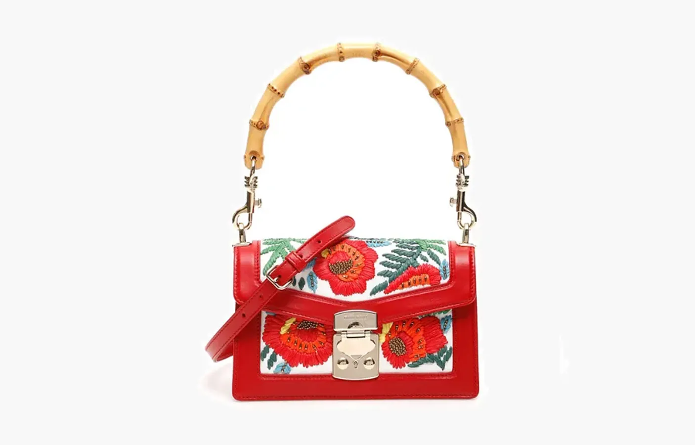 Miu Miu Embroidered Top Handle Bag «Red»