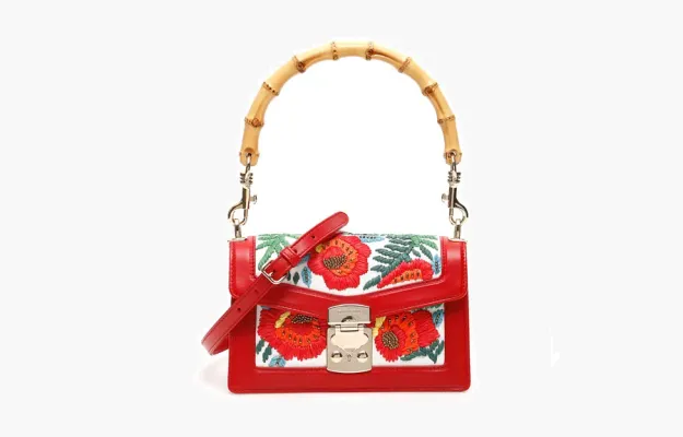 Сумки Miu Miu Embroidered Top Handle Bag «Red» 