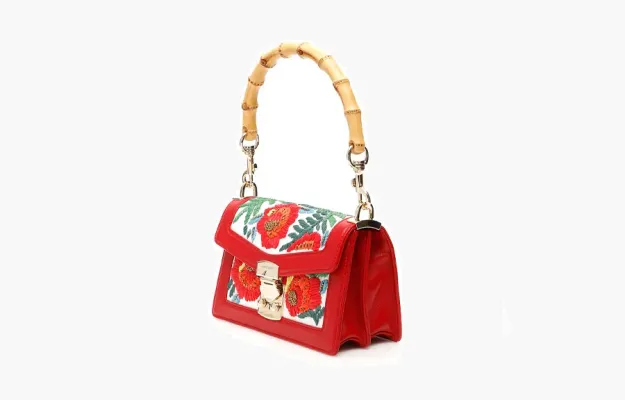Сумки Miu Miu Embroidered Top Handle Bag «Red» 