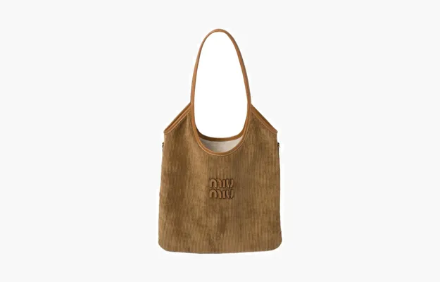 Сумки Miu Miu Striped Corduroy Shopping Bag «Cannella» 