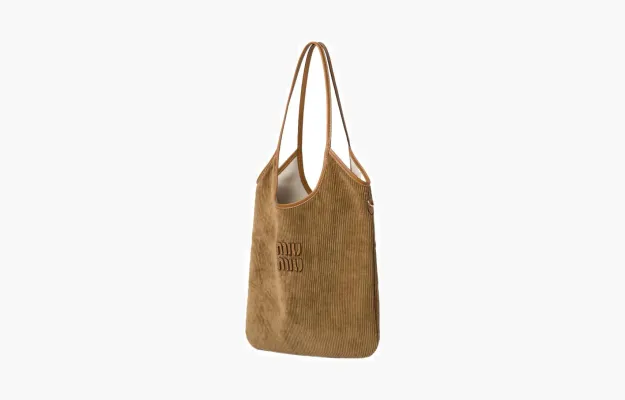 Сумки Miu Miu Striped Corduroy Shopping Bag «Cannella» 