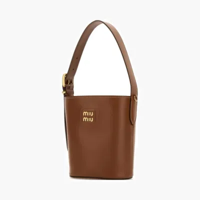 Сумки Miu Miu Leather Bucket Bag «Caramel» 