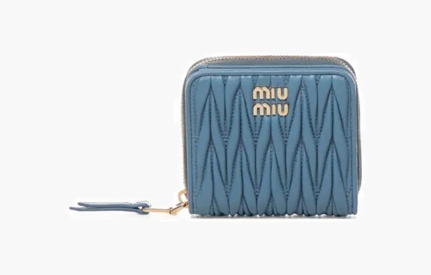 Сумки Miu Miu Round zip wallet «Blue» 