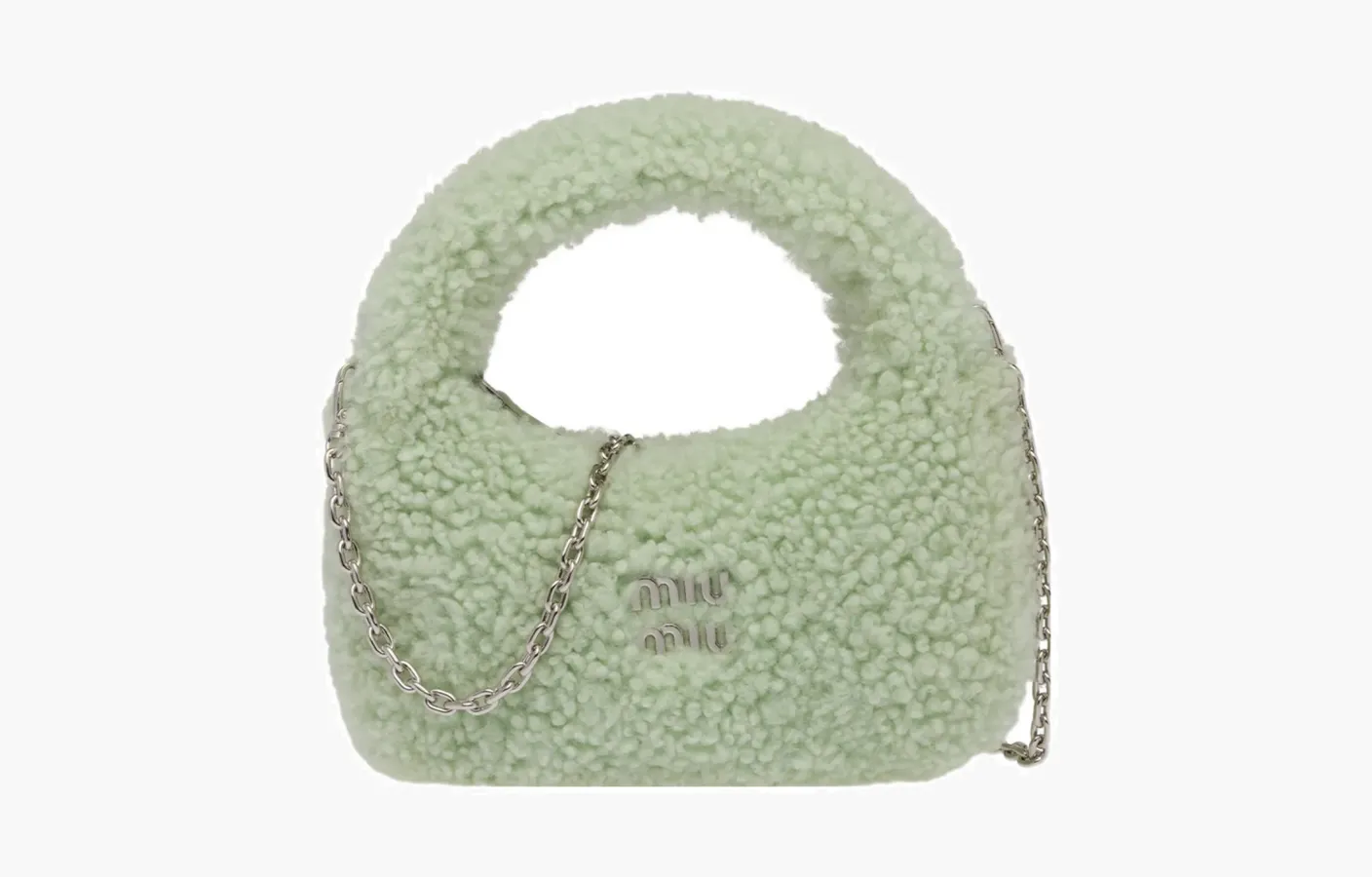 Miu Miu Wander shearling mini hobo bag «Green»