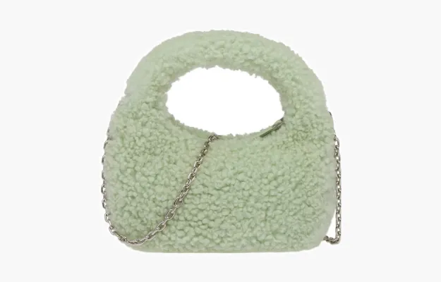 Сумки Miu Miu Wander shearling mini hobo bag «Green» 