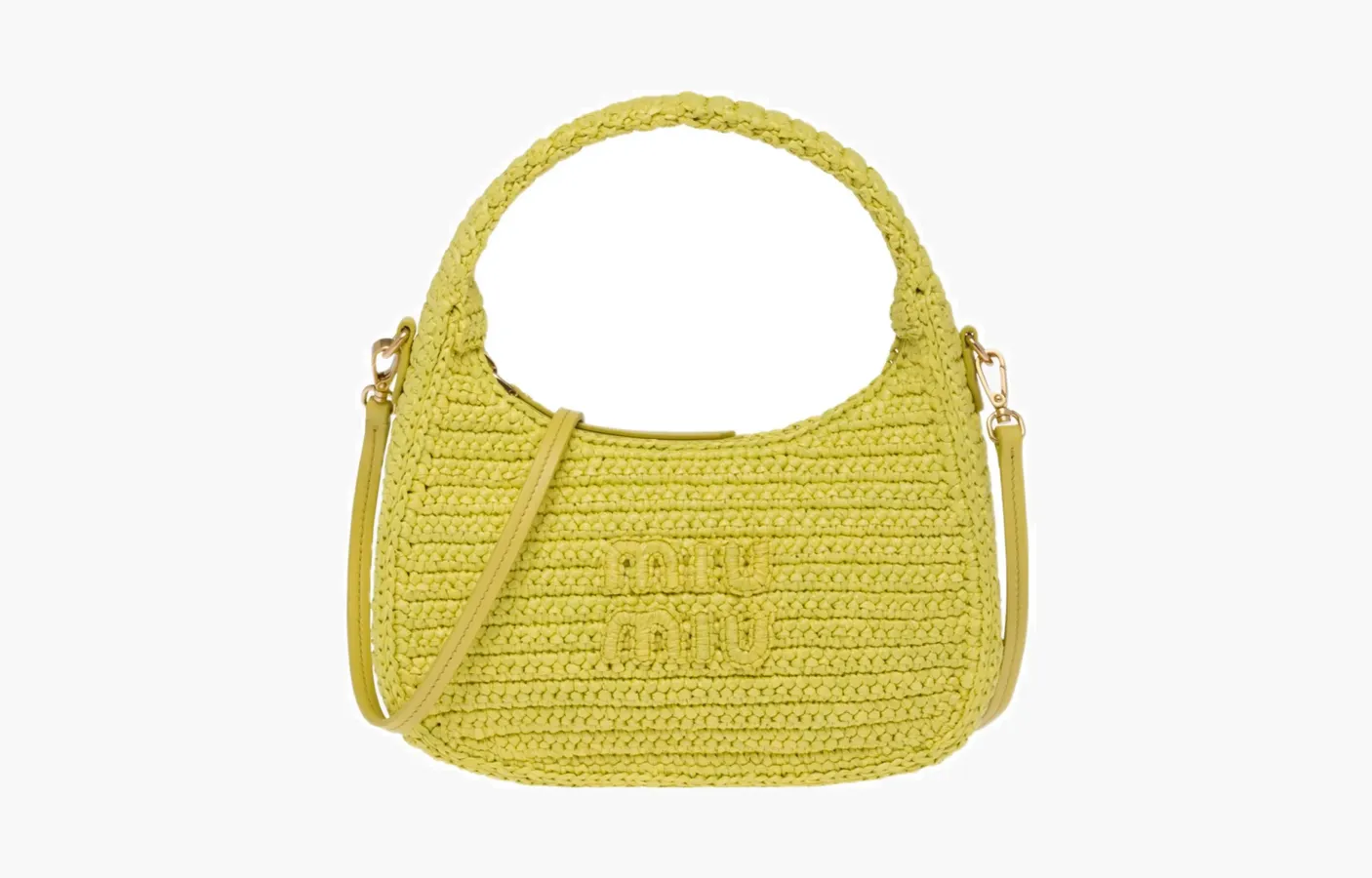 Miu Miu Wander Crochet Hobo Bag «Citron Yellow»