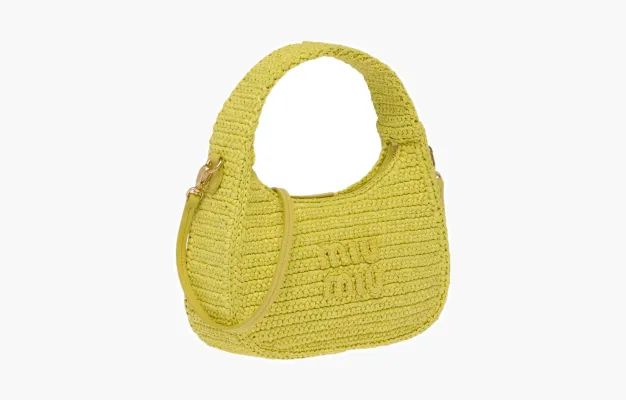 Сумки Miu Miu Wander Crochet Hobo Bag «Citron Yellow» 