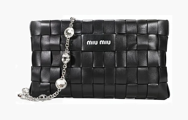 Сумки Miu Miu Shoulder Bag In Nappa Leather With Crystals «Black» 