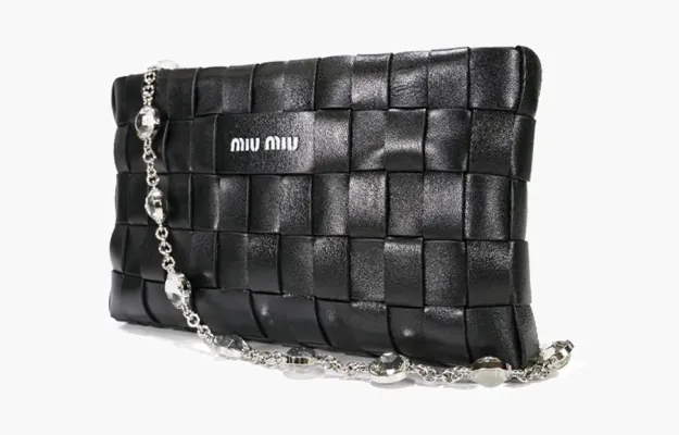 Сумки Miu Miu Shoulder Bag In Nappa Leather With Crystals «Black» 