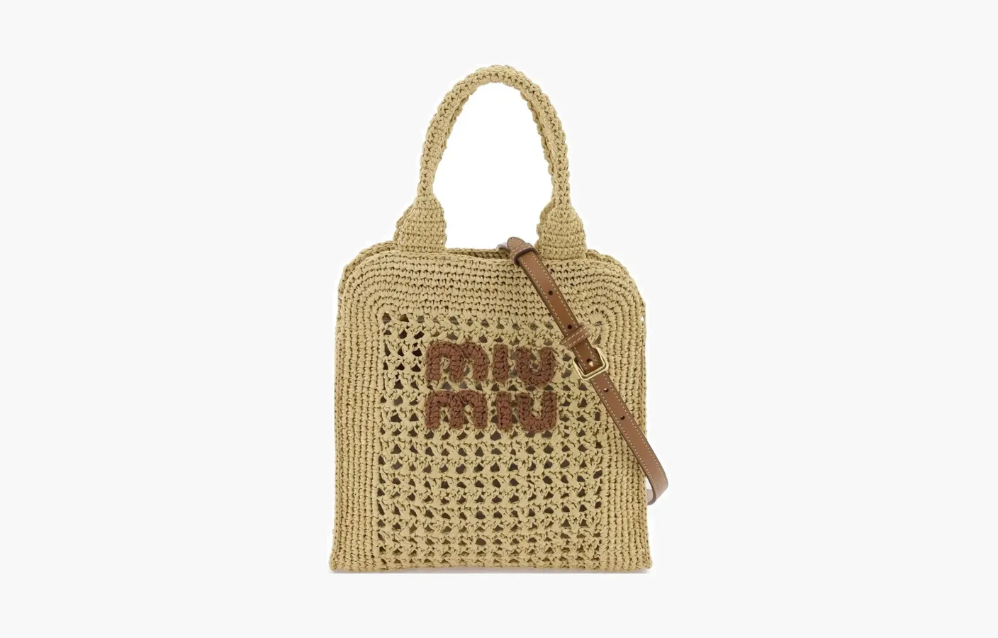 Miu Miu Raffia Tote Bag «Beige»