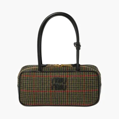 Сумки Miu Miu Beau Top-Handle Tratan Bag «Dark Olive Green» 