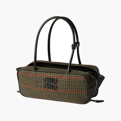 Сумки Miu Miu Beau Top-Handle Tratan Bag «Dark Olive Green» 
