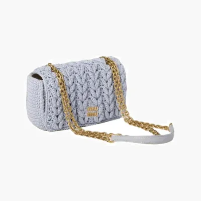 Сумки Miu Miu Mini Bag Made Of Cotton Woven Jersey «Cornflower Blue» 