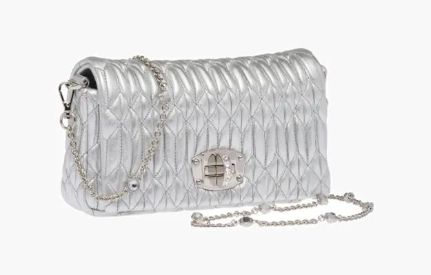 Сумки Miu Miu Nappa Leather And Crystal Mini-bag «Silver» 