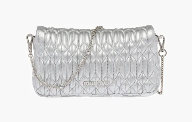 Сумки Miu Miu Nappa Leather And Crystal Mini-bag «Silver» 