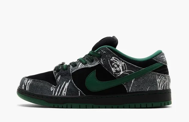 Кроссовки Nike SB Dunk Low x There Skateboards «Ultra Humanized» черный