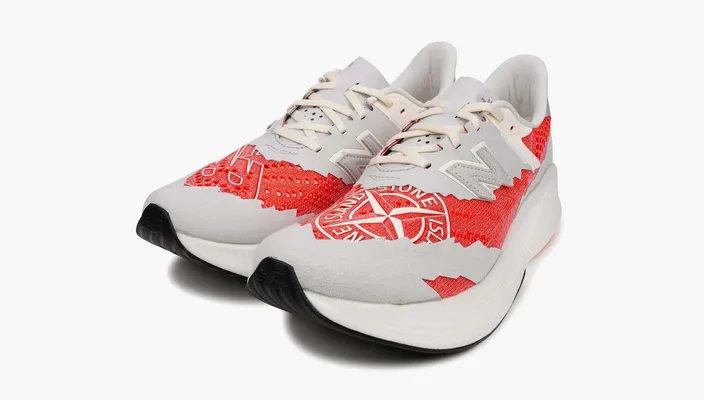 Кроссовки New Balance FuelCell RC Elite v2 x Stone Island x Tokyo Design Studio «Energy Red» серый