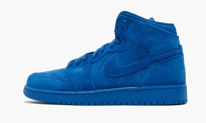 Кроссовки Air Jordan 1 Retro High GS «Blue Suede» синий