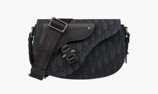 Сумки Dior Saddle Messenger Bag «Black» серый