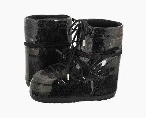 Обувь Moon Boot Icon Low «Glitter» черный