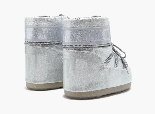 Обувь Moon Boot Icon Low «Silver Glitter» серебряный