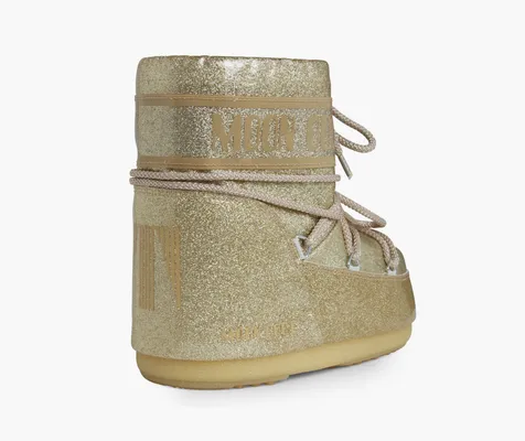 Обувь Moon Boot Icon Low «Glitter Gold» золотой
