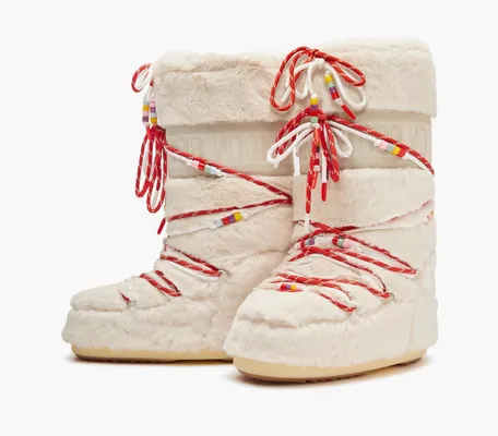 Обувь Moon Boot Icon «Faux Fur Beads Cream» кремовый