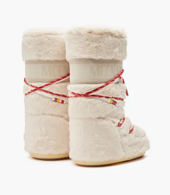 Обувь Moon Boot Icon «Faux Fur Beads Cream» кремовый