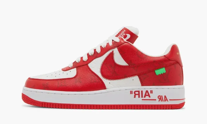 Кроссовки Louis Vuitton x Air Force 1 Low «White Comet Red» красный
