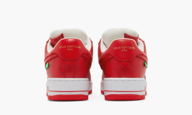 Кроссовки Louis Vuitton x Air Force 1 Low «White Comet Red» красный