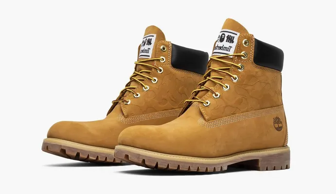 Обувь Timberland 6 Inch x A Bathing Ape x Undefeated «Wheat» коричневый