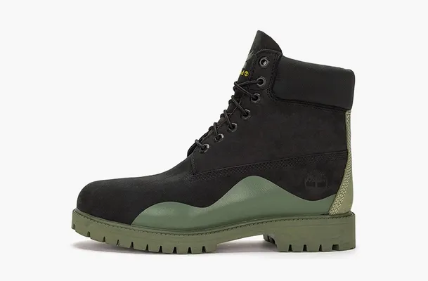 Обувь Timberland Heritage 6 Inch Waterproof Boot «Black Nubuck with Green» черный