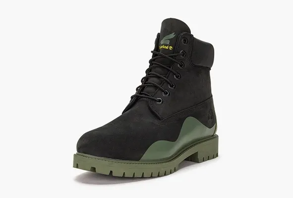 Обувь Timberland Heritage 6 Inch Waterproof Boot «Black Nubuck with Green» черный